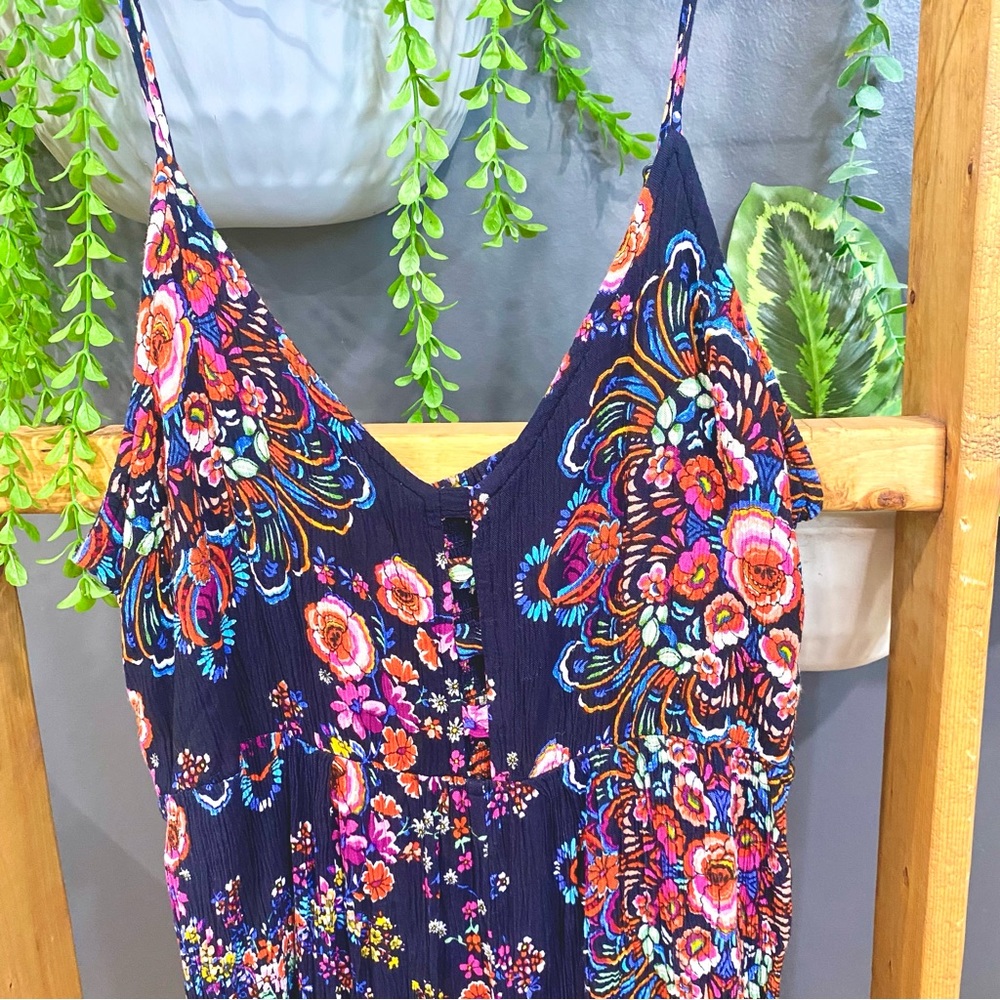 Navy Blue Floral Jumpsuit